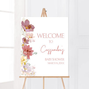 Florals Baby Bloom Baby Shower Welcome Poster