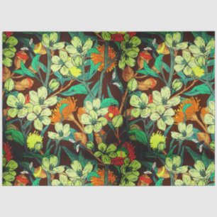 Florals Brown, Rust, Teal Tissue Paper