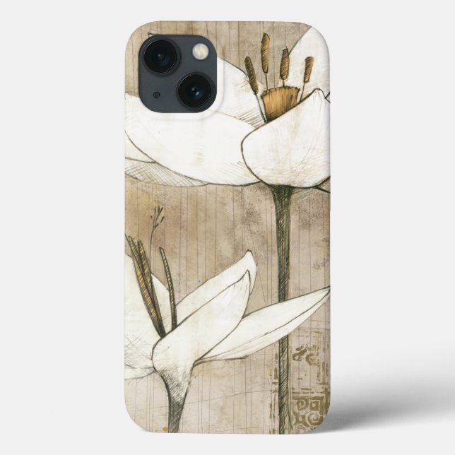 Florals Drawn by Pencil Case-Mate iPhone Case (Back)