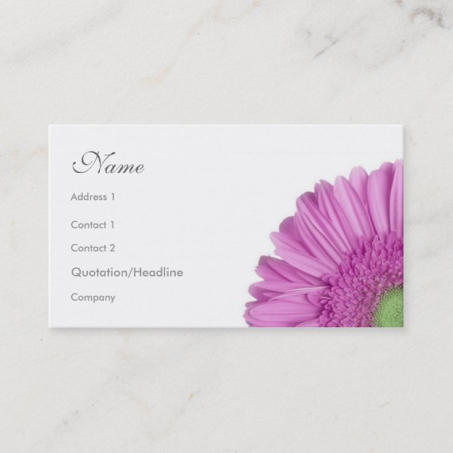 Florals - Gerbera Daisy Business Card (Front)