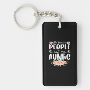 Florals My Favourite People Call Me Auntie Key Ring