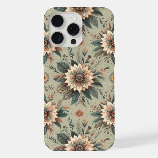 Florals on Sage iPhone Case (Back)