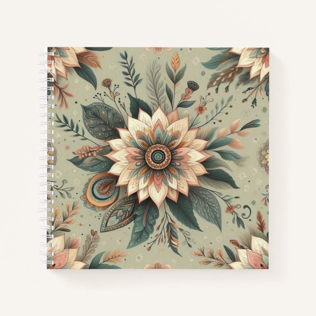 Florals on Sage Notebook (Front)
