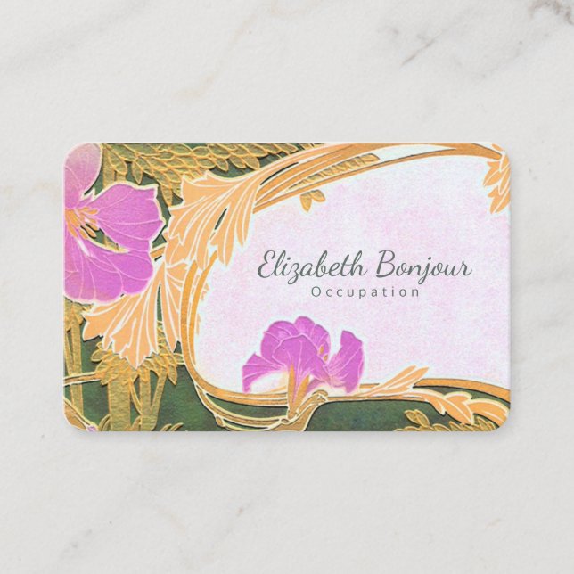 Florals PAPER, SHAPE & SIZE OPTIONS - European Business Card (Front)