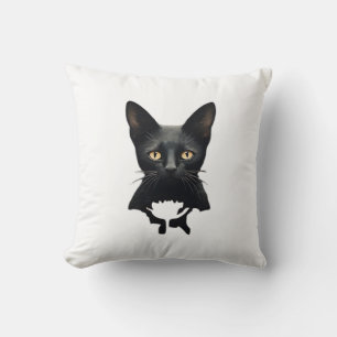 Florals Whimsigoth Gothic Style Kitty And Poppies  Cushion