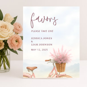 FloralVintage Bicycle Engagement Party Favours Sig Pedestal Sign