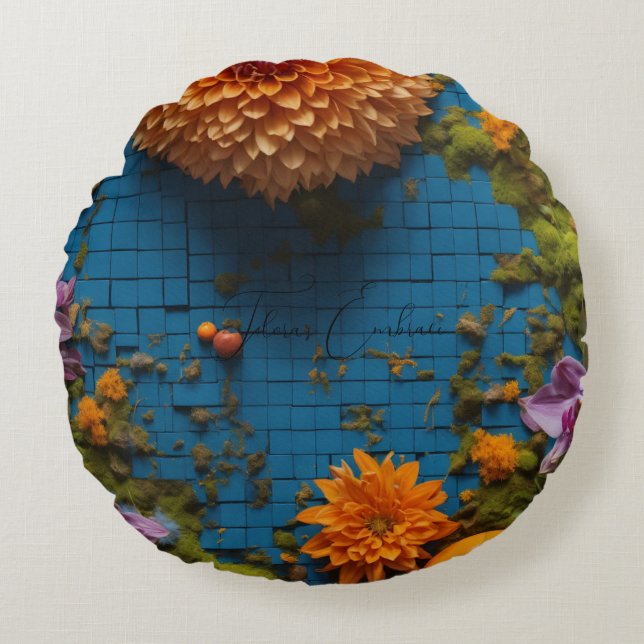 Flora's Embrace Round Pillow (Front)
