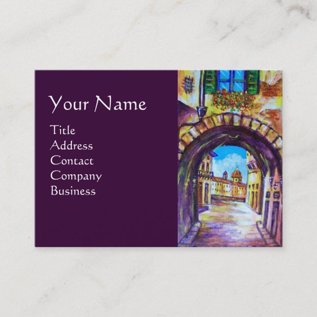 FLORENCE ANTIQUE ALLEY VIEW CHURCH CESTELLO BUSINESS CARD (Front)