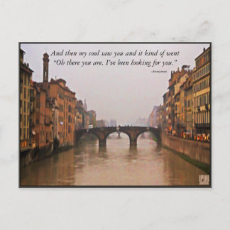 Florence Bridge With Love Quote Postcard