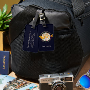 Florence capital of Tuscany Italy vintage souvenir Luggage Tag