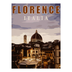 Florence cathedral summer touring italy  poster