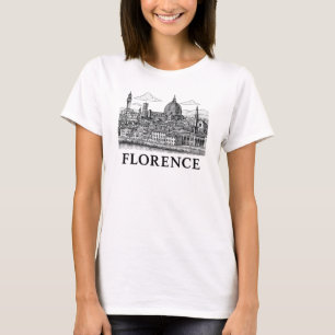 Florence Cityscape – Duomo Cathedral Line Art T-Shirt