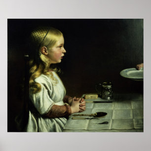 Florence Cope Saying Grace at Dinnertime Poster