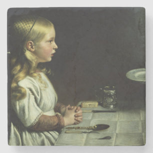 Florence Cope Saying Grace at Dinnertime Stone Coaster