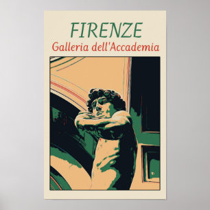 Florence David Michelangelo illustration Italy Poster