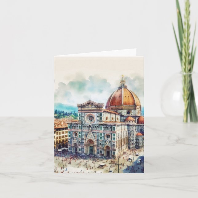 Florence Duomo Italy Waterolor Card (Front)
