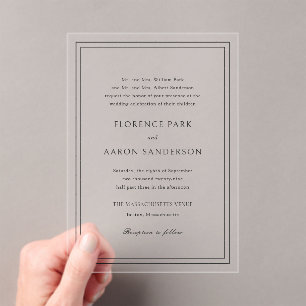 Florence Elegant Wedding Acrylic Invitations
