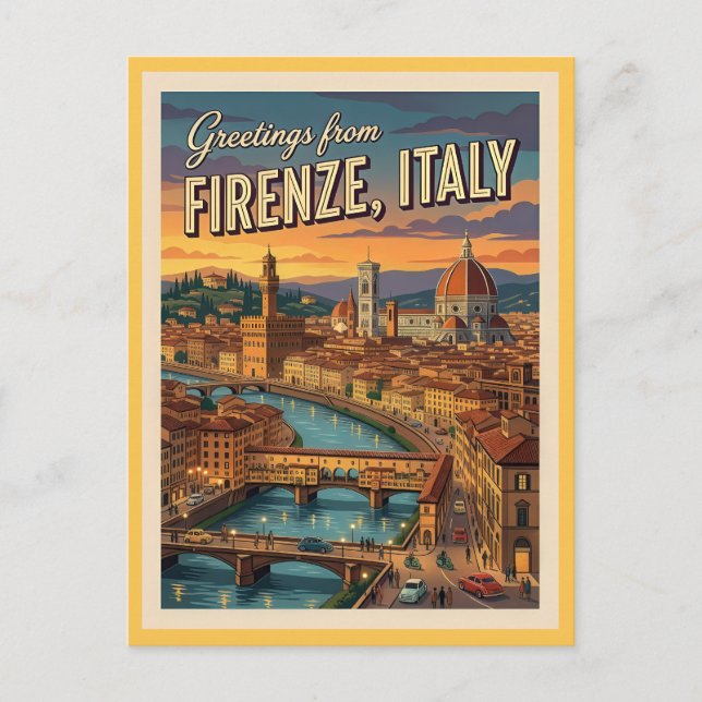 Florence Firenze Italy Greetings  Postcard (Front)