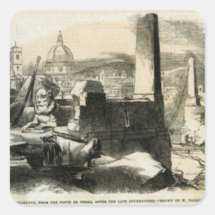 Florence, from the Ponte de Perro Square Sticker