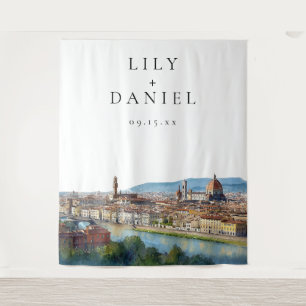 Florence Italian Wedding Photo Backdrop Tapestry