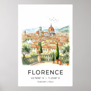 Florence Italy Art Print Tuscan Terrace