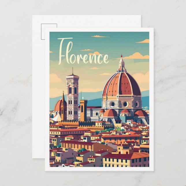 Florence Italy Art Vintage Travel Postcard (Front/Back)