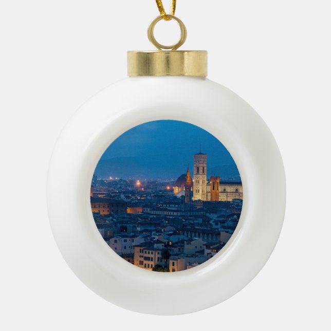 Florence Italy Ceramic Ball Christmas Ornament (Front)