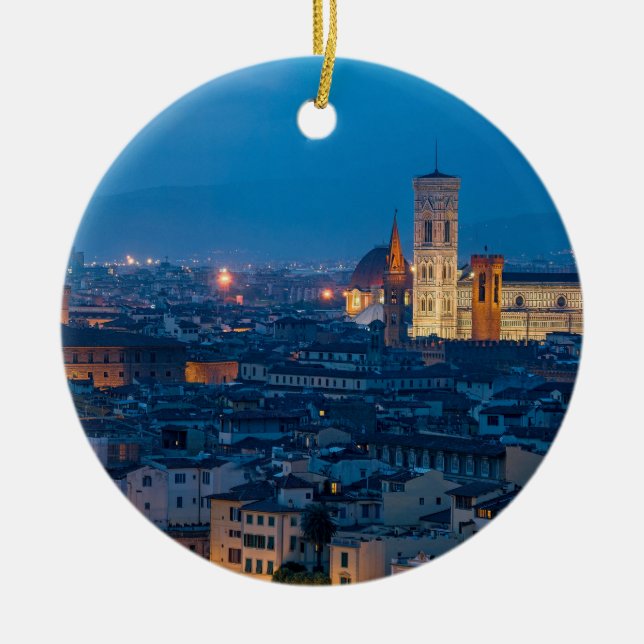 Florence Italy Ceramic Tree Decoration (Front)