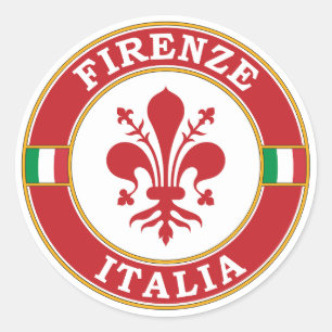 Florence Italy Circle Emblem Classic Round Sticker