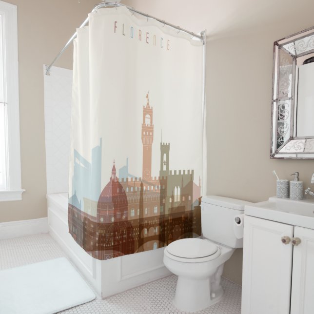 Florence, Italy | City Skyline Shower Curtain (In Situ)