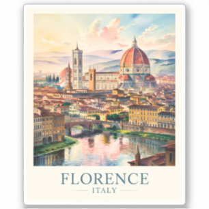 Florence Italy Duomo Cathedral Watercolor Travel