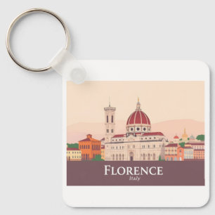 Florence Italy Duomo di Firenze Pastel Travel Key Ring