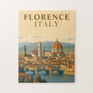 Florence Italy Duomo Vintage Travel Jigsaw Puzzle