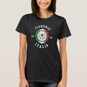 Florence Italy Flag Badge Vintage T-Shirt