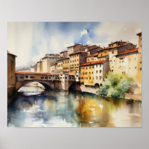Florence Italy Landscape Art Print Poster
