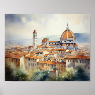 Florence Italy Landscape Art Print Poster