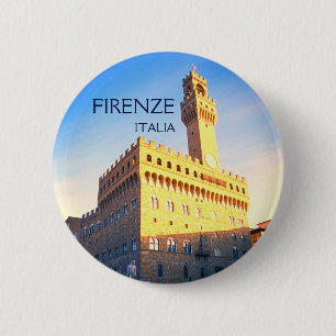 Florence, Italy - Piazza della Signoria 6 Cm Round Badge