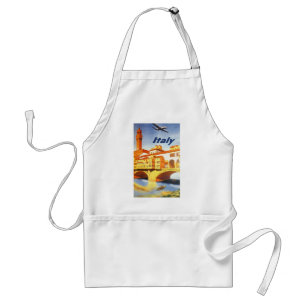Florence Italy Ponte Vecchio Bridge Vintage Travel Standard Apron