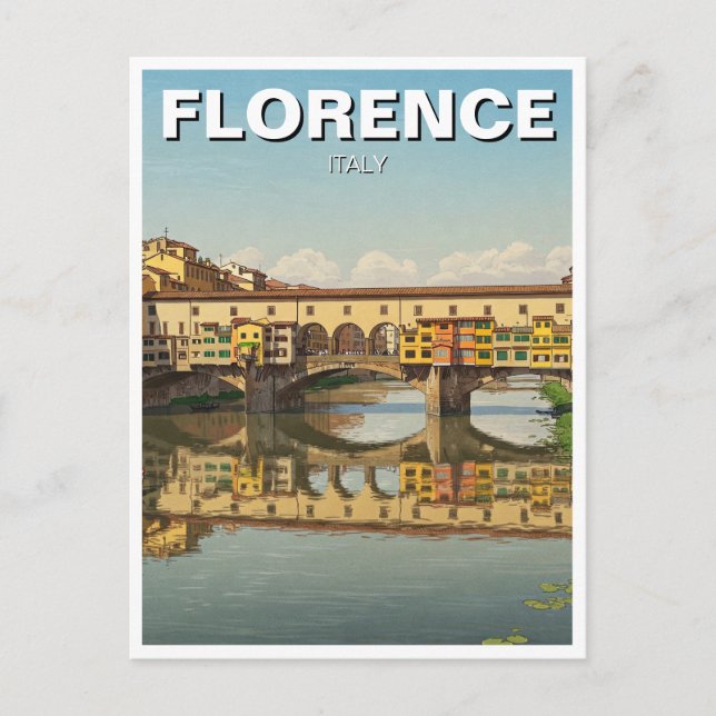 Florence Italy Ponte Vecchio Travel Postcard (Front)