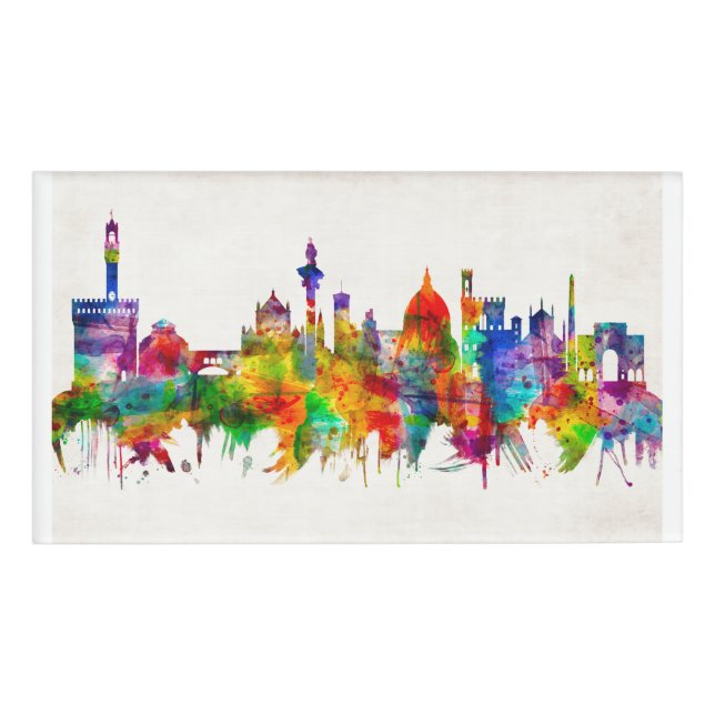 Florence Italy Skyline Name Tag (Front)