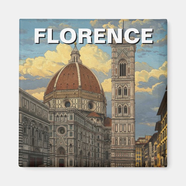 Florence Italy Skyline Travel Magnet (Front)