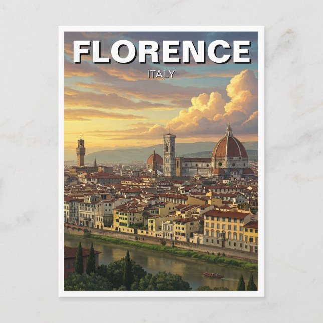 Florence Italy Skyline Travel Postcard (Front)