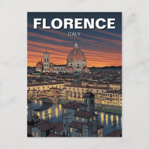 Florence Italy Skyline Travel Postcard