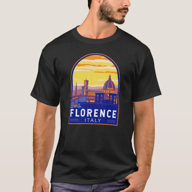 Florence Italy Travel Art Vintage T-Shirt (Front)