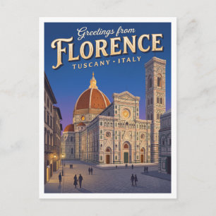 Florence Italy Travel Postcard