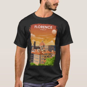 Florence Italy Tuscany Vintage Minimal Retro Trave T-Shirt