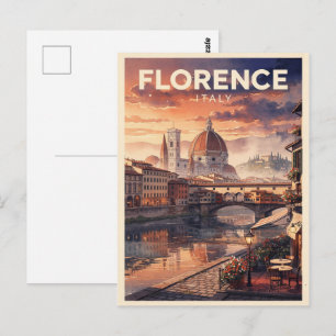 Florence Italy Vintage Travel Postcard