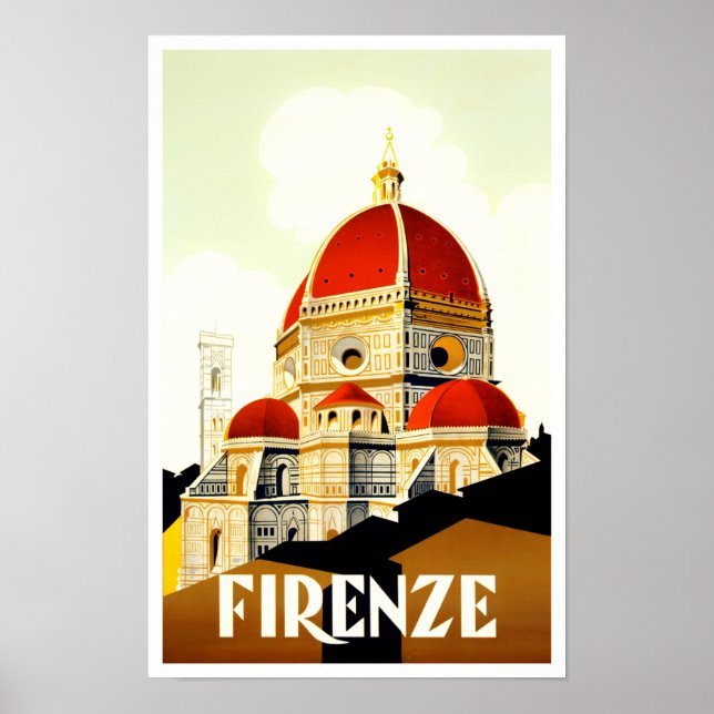 Florence Italy vintage travel Poster (Front)