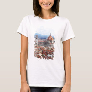Florence Italy Watercolor Art T-Shirt