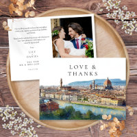 Florence Italy Watercolor Wedding Photo